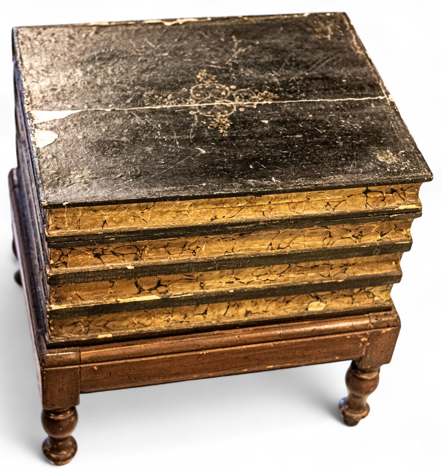 Antique Italian End Table shaped like Stacked Books