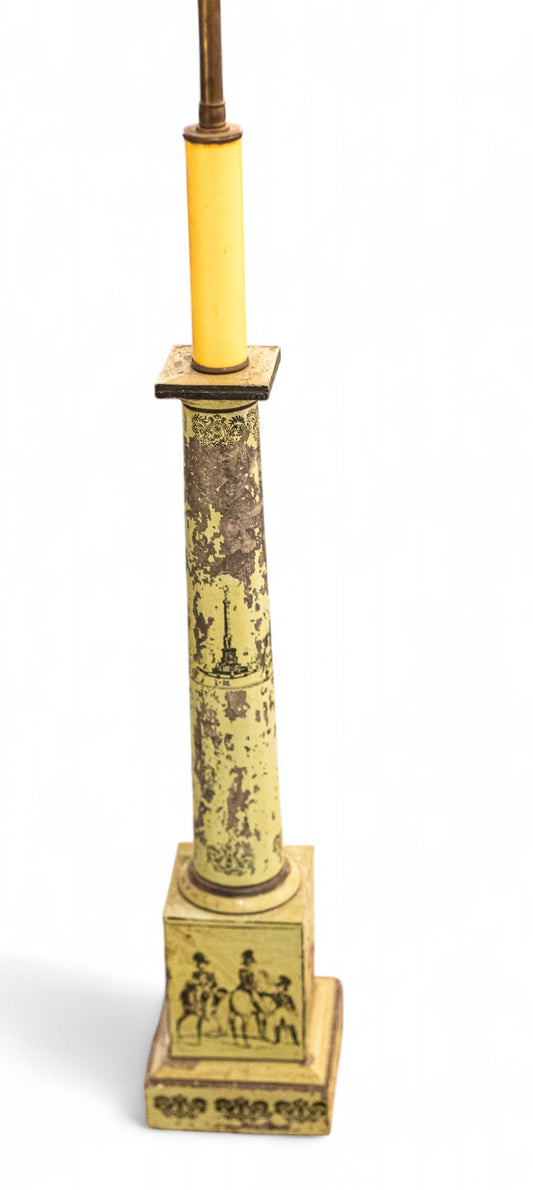 Antique Painted Chinoiserie Lamp