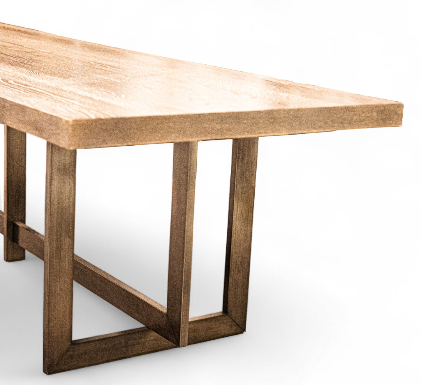 Modern Dining Room Table with Metal Base and Wood Top