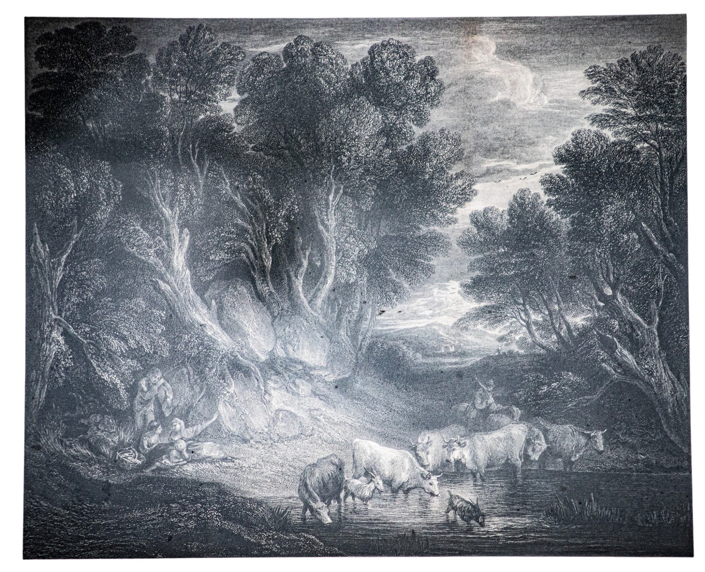 The Watering Place Lithograph from Chatsworth Estate Collection