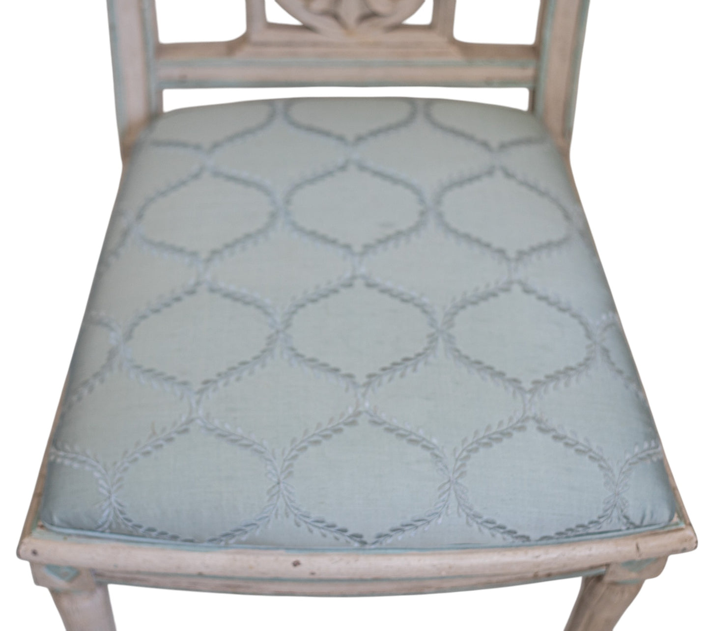 French Directoire Chair Aqua and White