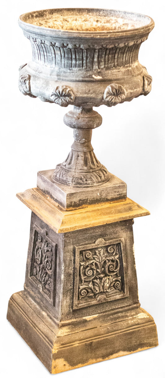 Iron Garden Urn with Base