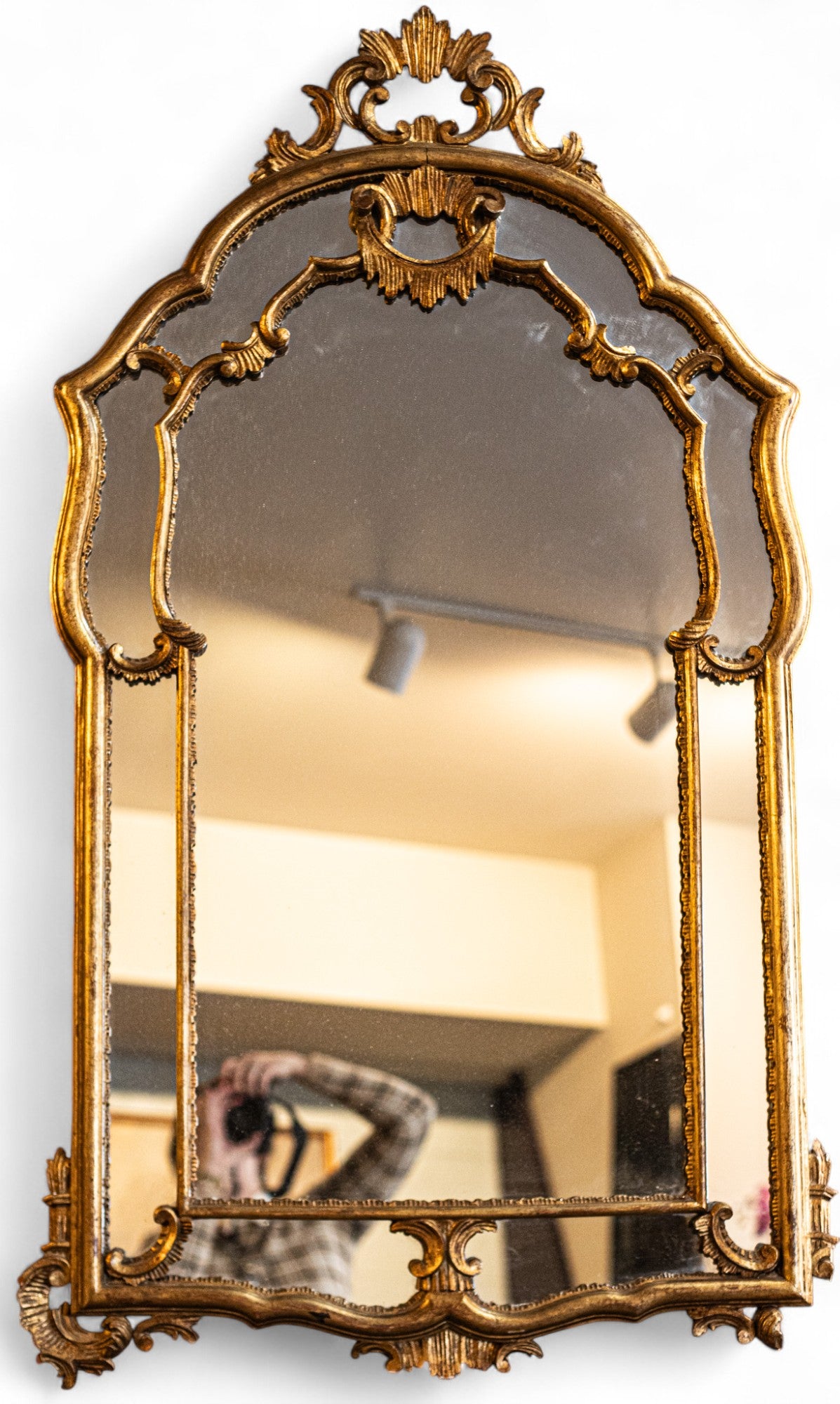 Antique Italian Gilded Mirror Hand Carved Wood Frame