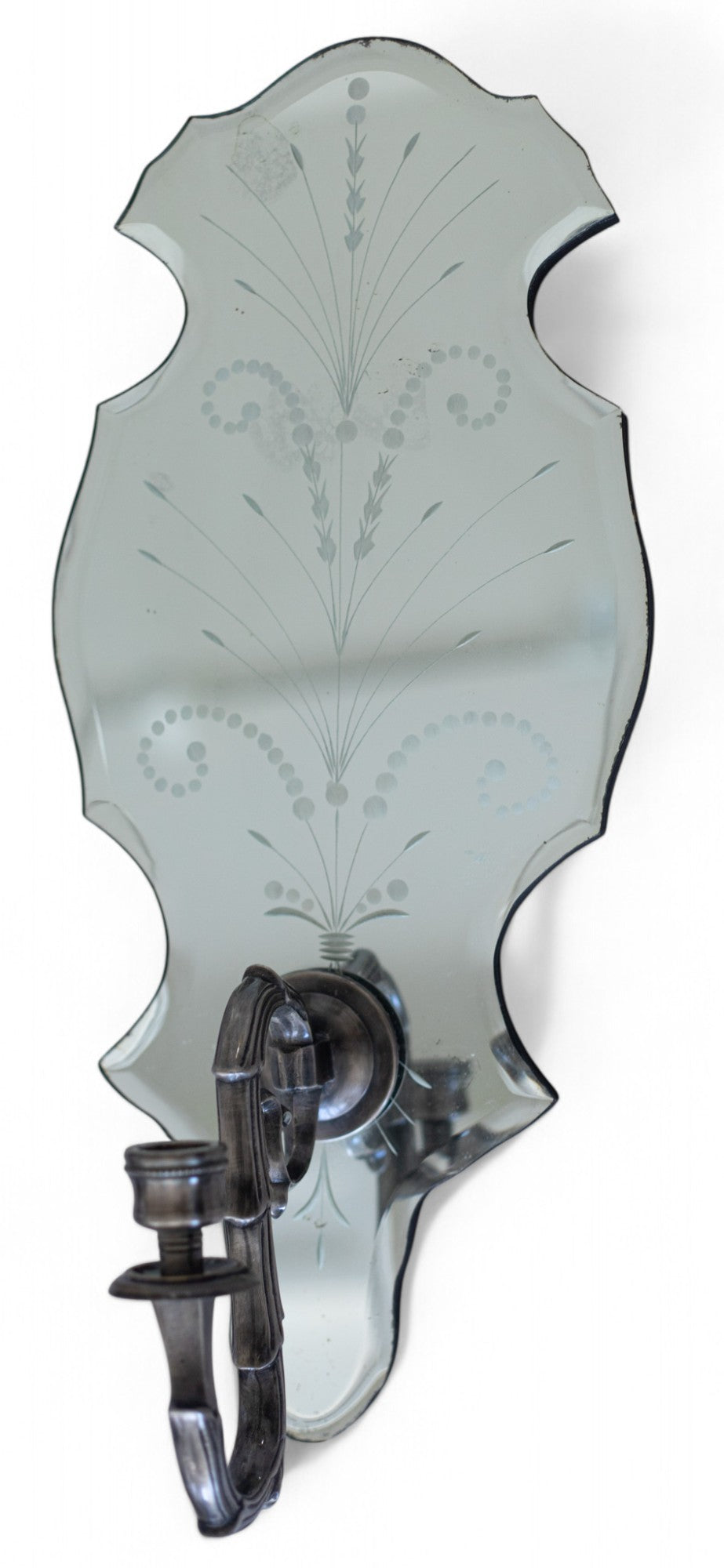 Vintage Pair of Venetian Mirrored Candle Sconces