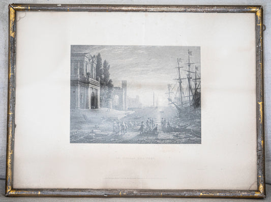 An Italian Seaport Lithograph from the Chatsworth Estate