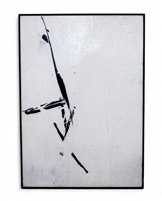 Original Abstract Black and White Oil Painting "Gerhart" by Rob-Roy Norton Jr.