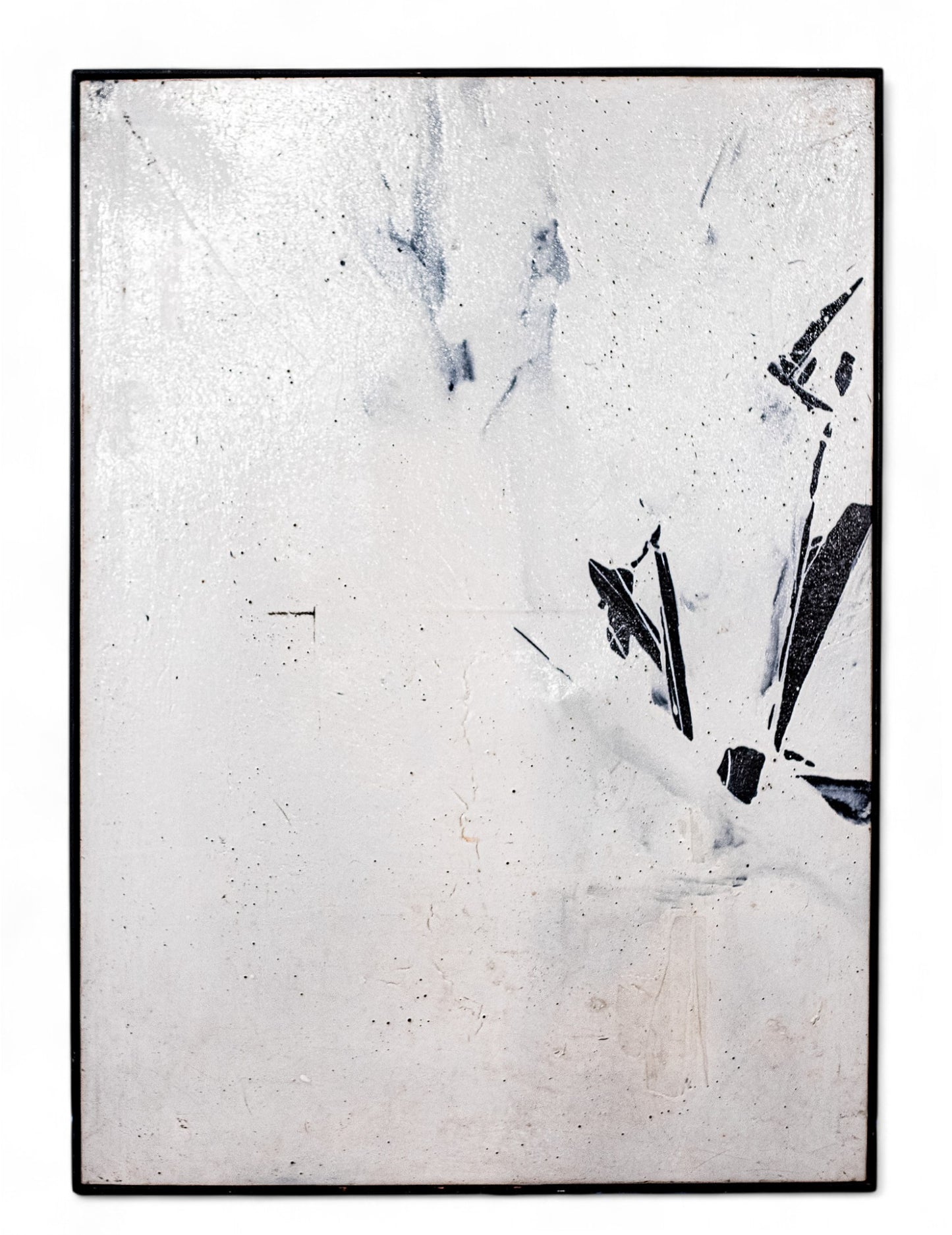Original Abstract Black and White Oil Painting  Snowstorm PM by Rob Roy Norton Jr.